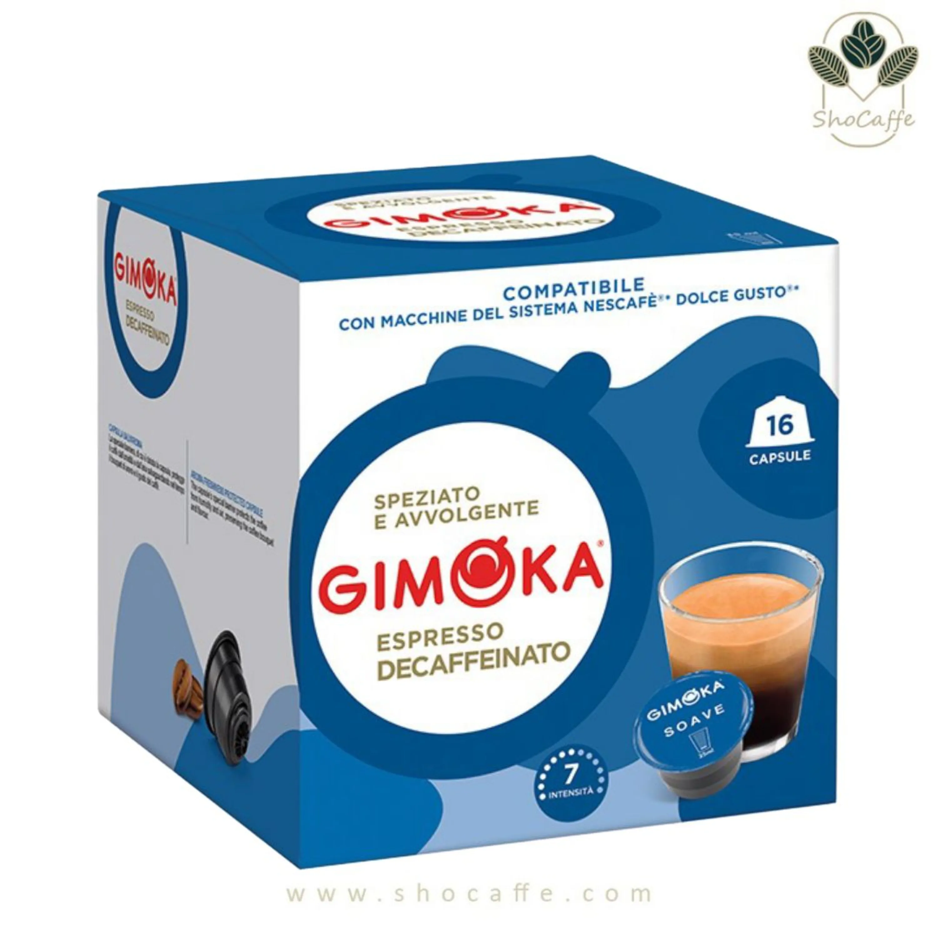 کپسول قهوه دولچه گوستو جیموکا مدل اسپرسو بدون کافئین Gimoka Dacaffeinato